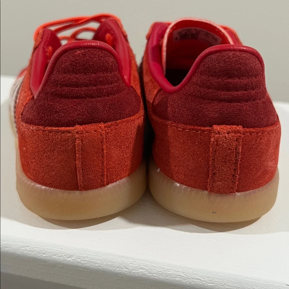 adidas Samba Kids Sneakers Red with White Stripes and Gum Sole